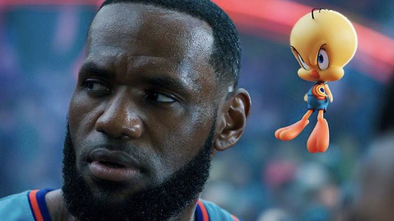 LeBron and Tweety from "Space Jam: A New Legacy"