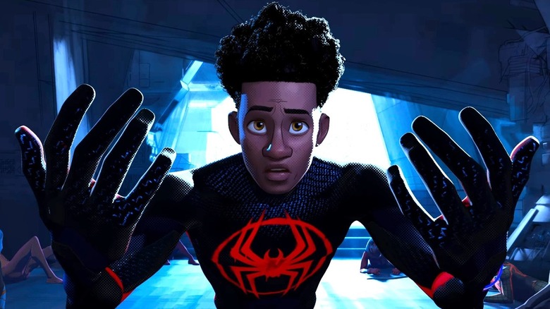 Miles Morales holding hands up