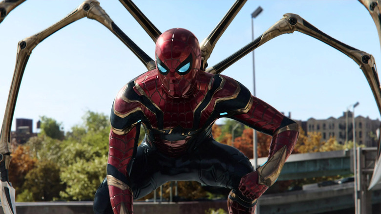 Spider-Man wearing Iron Spider suit