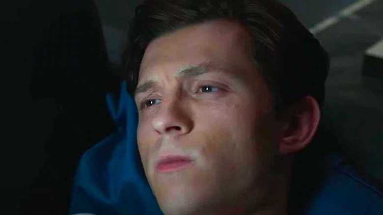 Tom Holland as Peter Parker facetiming Mary Jane