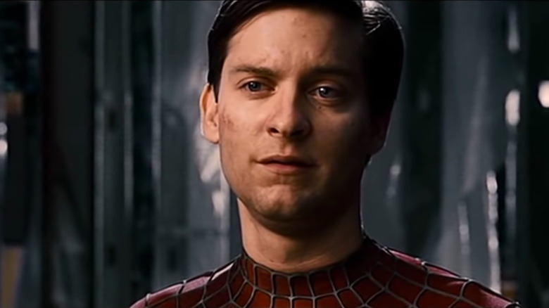 Peter Parker looking emotional in Spider-Man 3