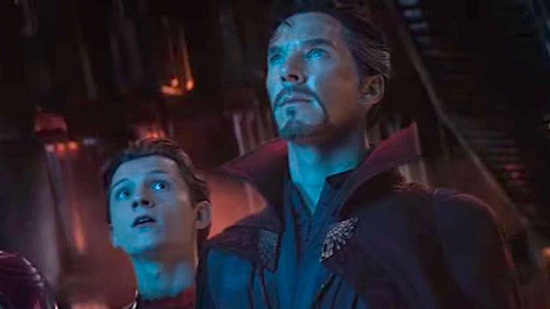 Spider-Man standing with Doctor Strange