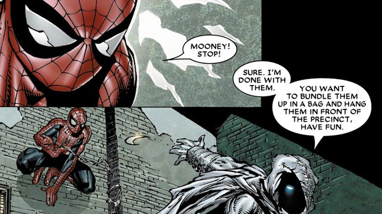 Spider-Man confronts Moon Knight