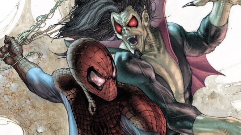 Morbius attacks Spider-Man 