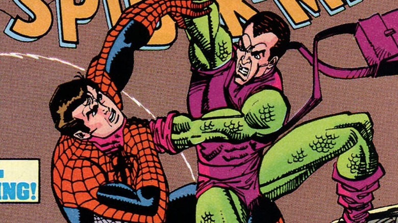 Harry Osborn strangles Peter Parker