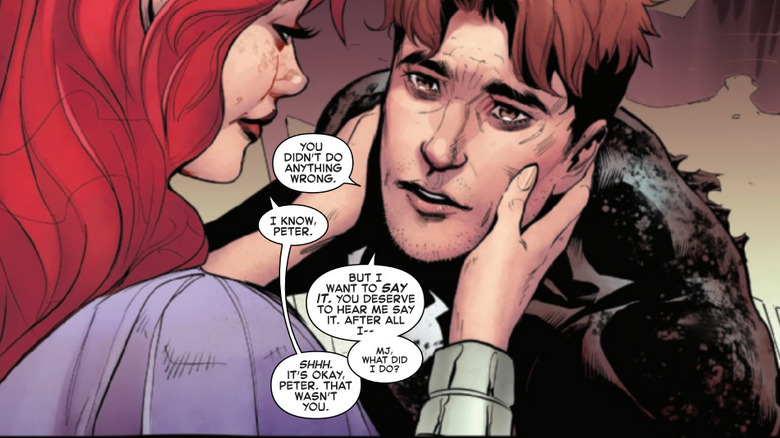 Mary Jane consoles Peter Parker