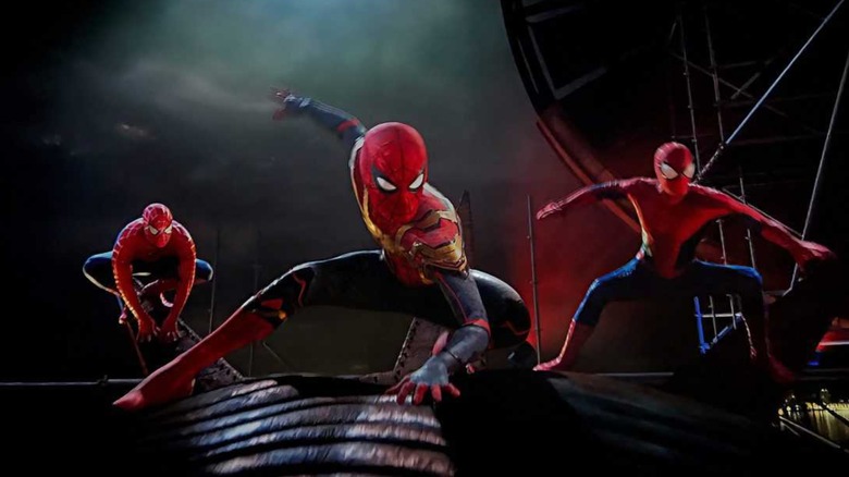 Three Spider-Men posing