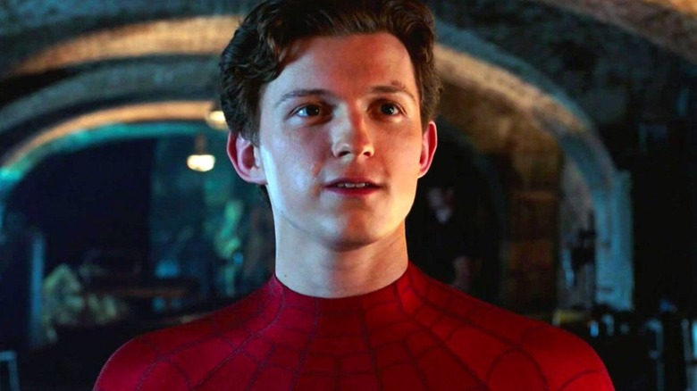 Spider-Man smirking