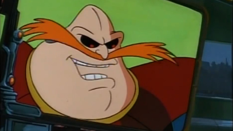 Robotnik on giant monitor