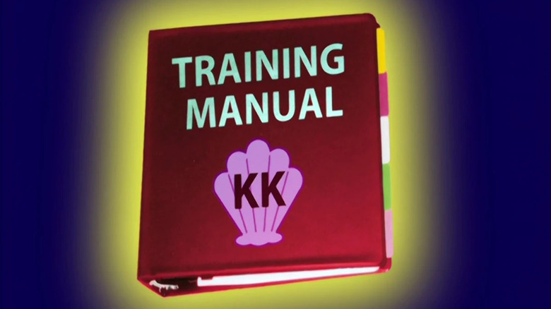 The Krusty Krab training manual glowing