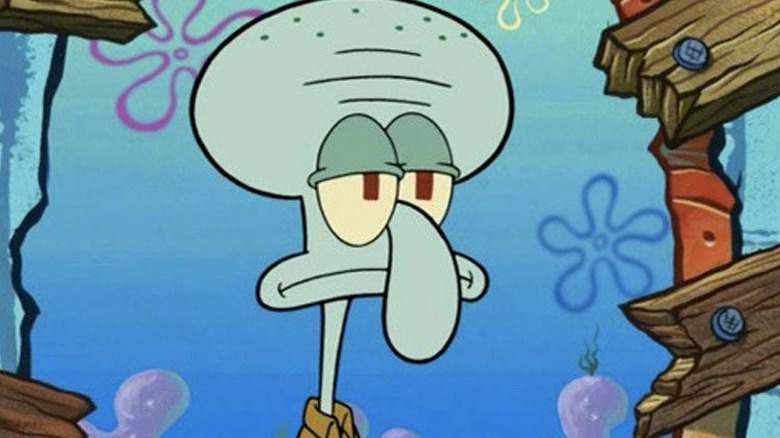 Squidward looking bored