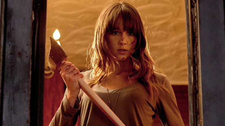 Sharni Vinson covered in blood