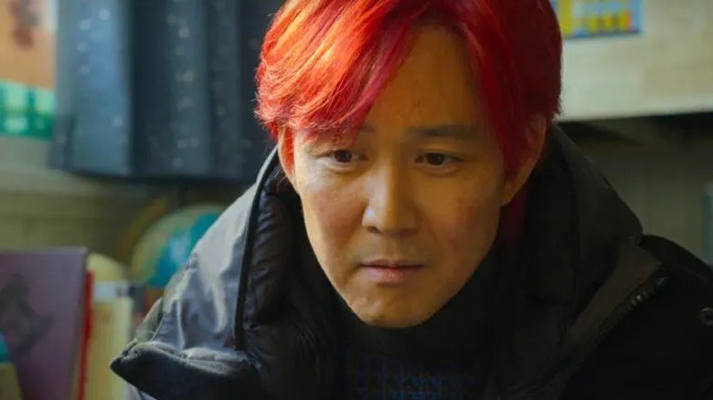 Gi-Hun with his red hair in "Squid Games"