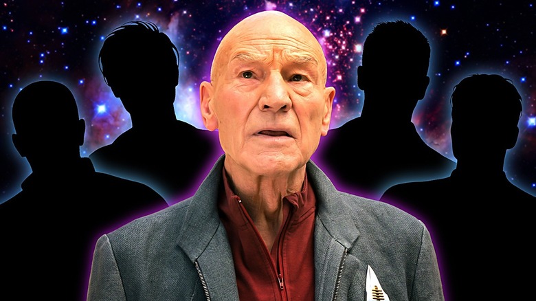Picard posing by silhouettes