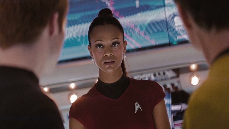 Zoe Saldana talking