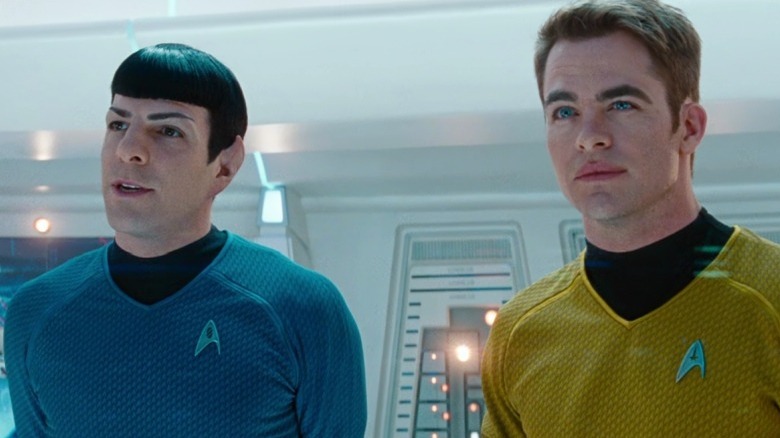 Spock and Kirk smiling