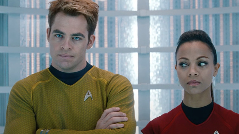 Chris Pine and Zoe Saldana in Star Trek: Into Darkness