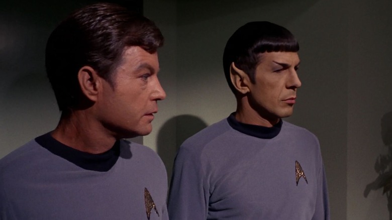 Bones and Spock standing