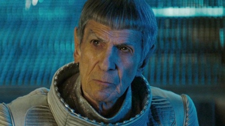 An elderly Spock Prime thinks