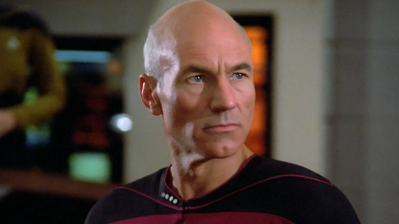 Captain Picard looking intently