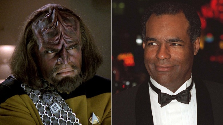 Worf frowning beside Michael Dorn