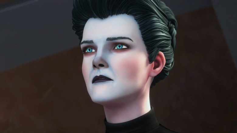 Dark Janeway looks left