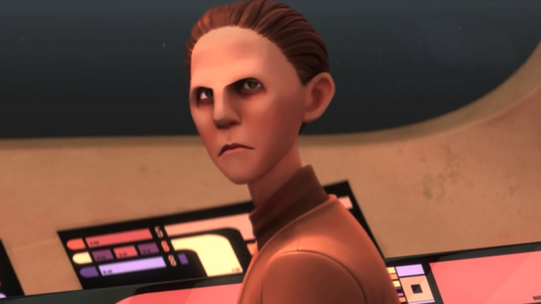 Odo looks over his shoulder