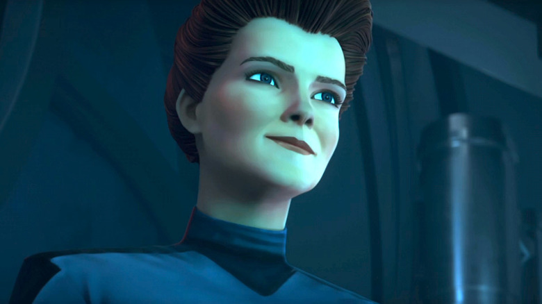 Holo-Janeway smiling