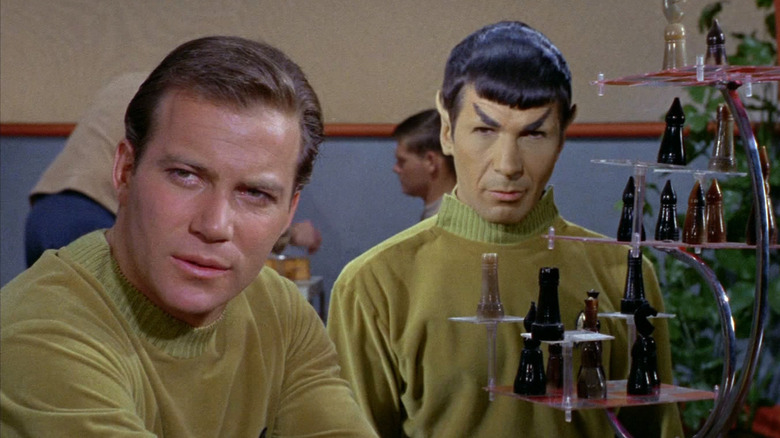 Captain Kirk and Mr. Spock play 3D chess