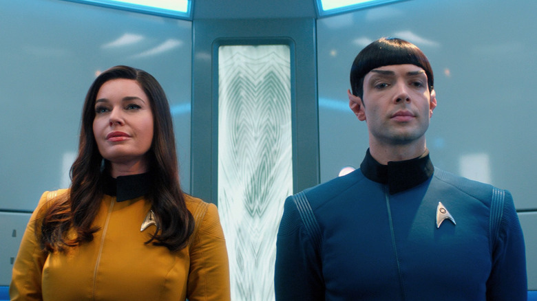 Number One and Spock in turbolift