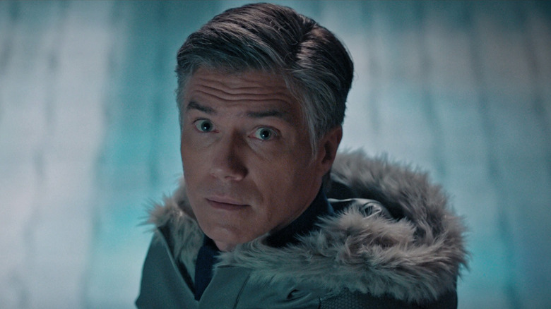 Captain Pike in a field jacket