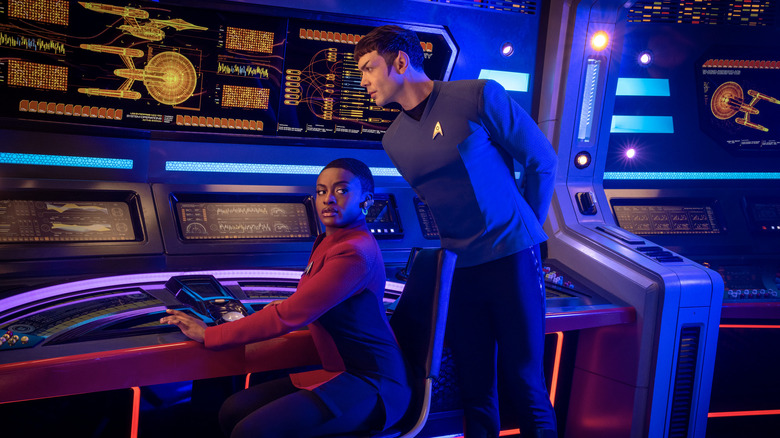 Uhura and Spock on the Enterprise