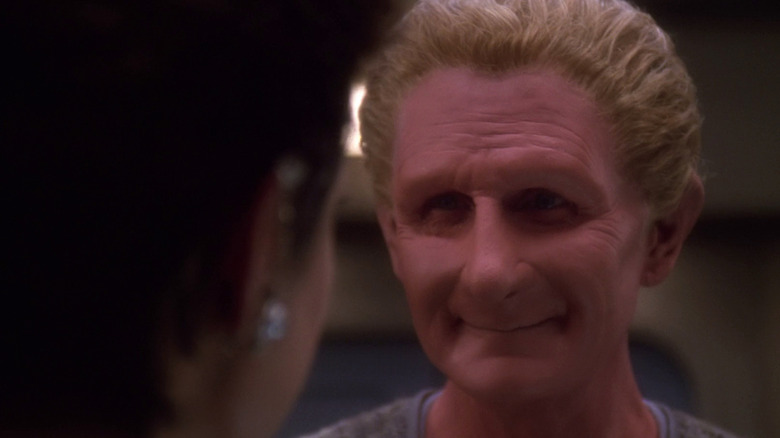 Odo smiling at Kira