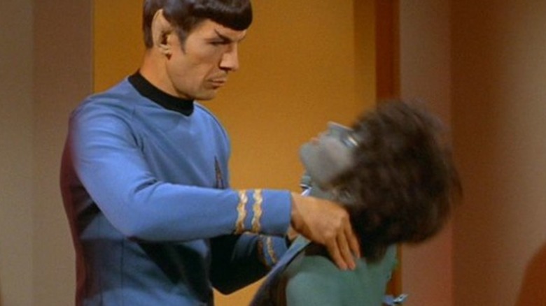 Spock performing the Vulcan nerve pinch