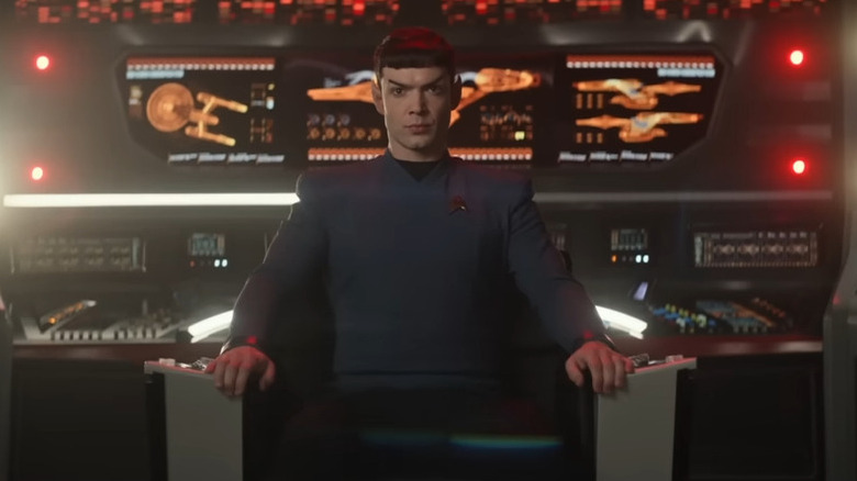 Spock in the Enterprise captains chair