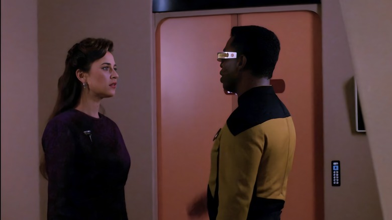 Doctor Brahms speaks with Geordi La Forge