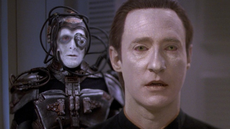 Data with Borg behind him