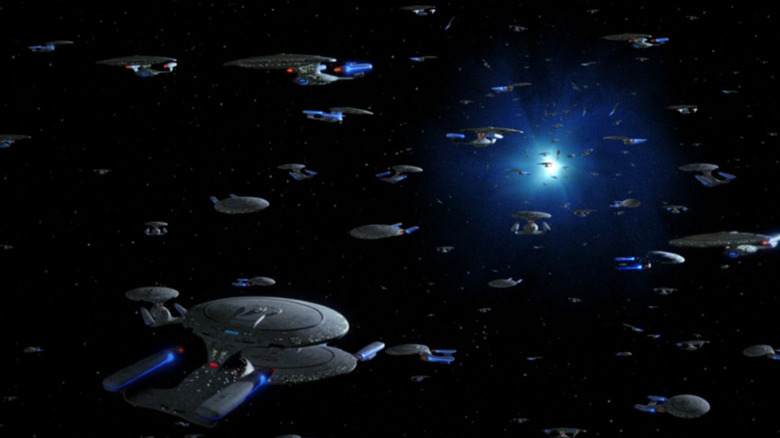 Multiple copies of the Enterprise in spacde