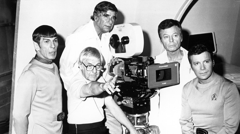 Star Trek cast and crew behind camera