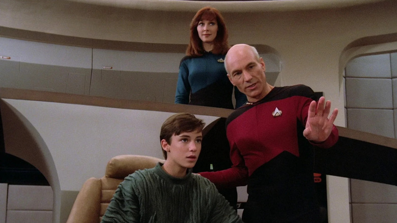 Picard mentoring Wesley on the Enterprise