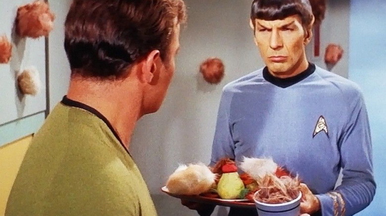 Spock and Kirk with Tribbles