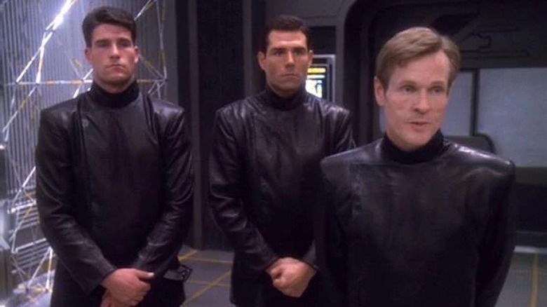 Sloan and two agents in a holodeck