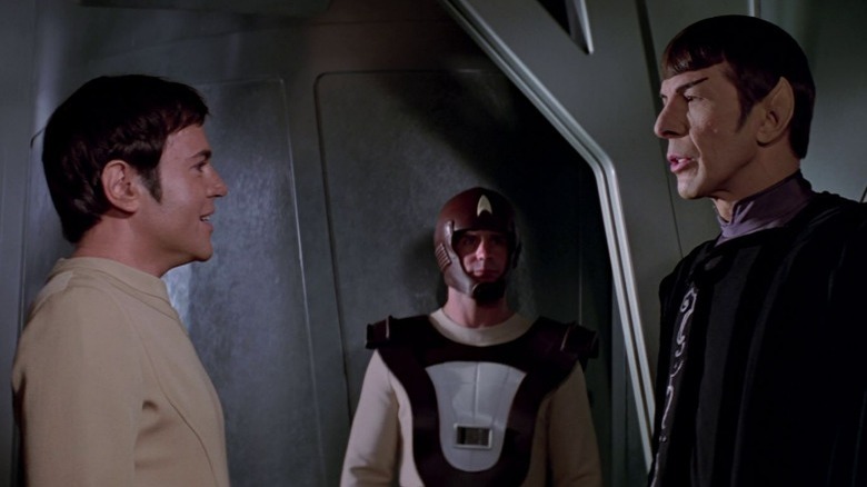 Chekov speaks with Spock