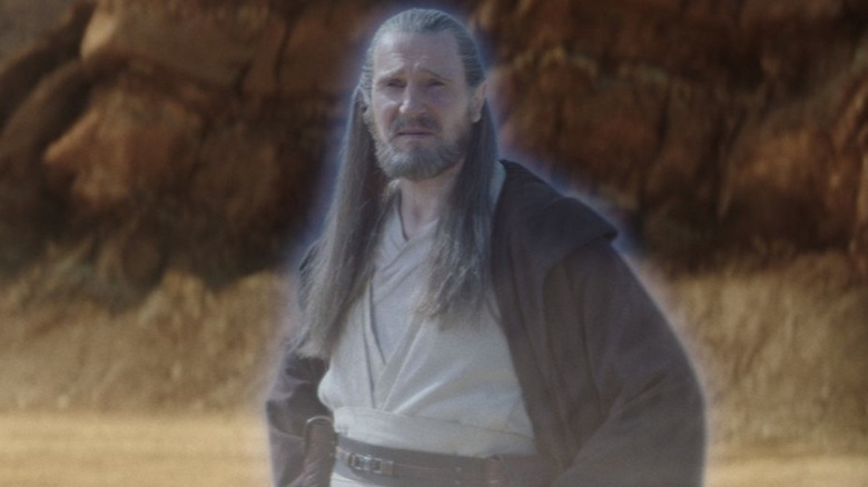 Qui-Gon Jinn appearing as a Force ghost