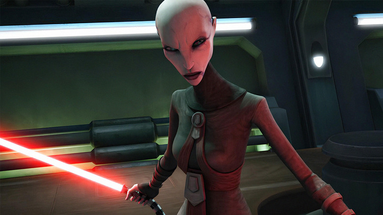 Asajj Ventress Holding Lightsaber