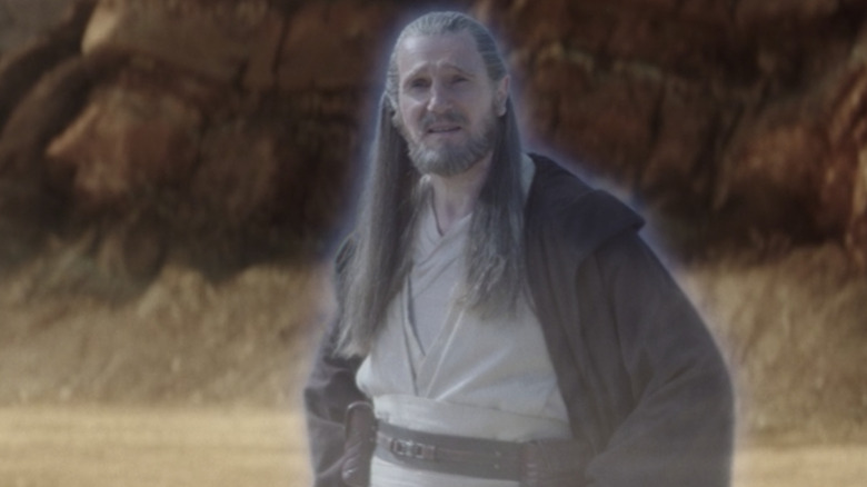 Qui-Gon speaks as a Force ghost