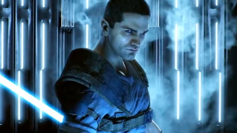 Starkiller with blue lightsaber