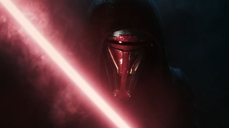 Revan helmet and lightsaber