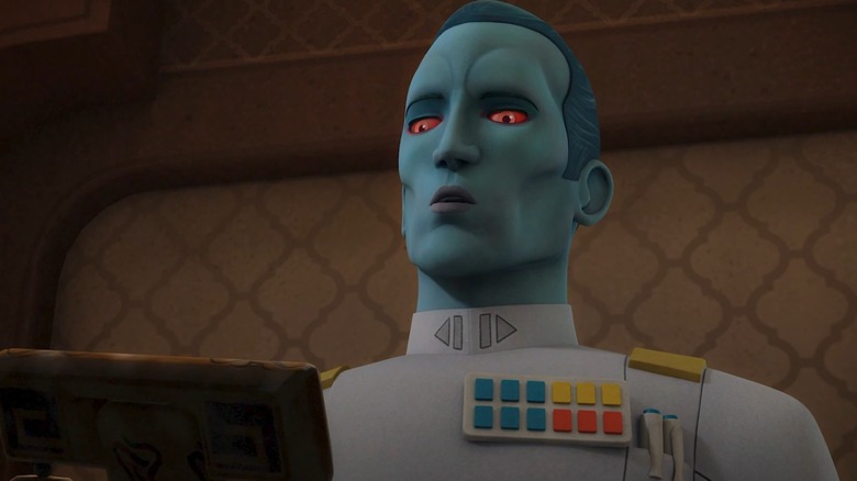 Thrawn looking down at a screen