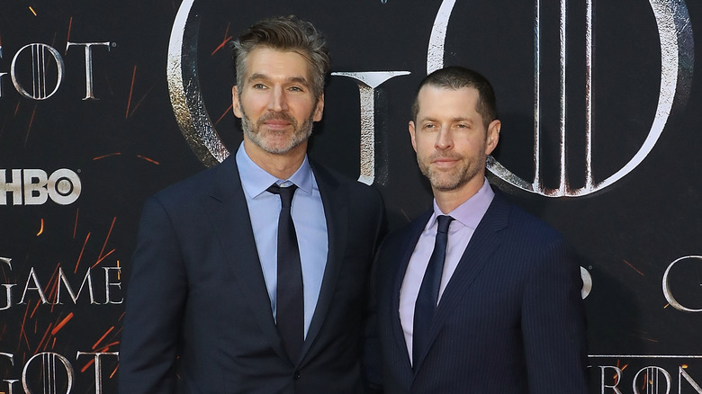 David Benioff and D.B. Weiss at premiere 